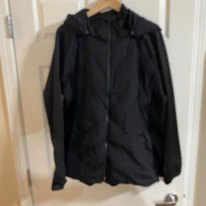 Athleta Black Ski Jacket with Hood